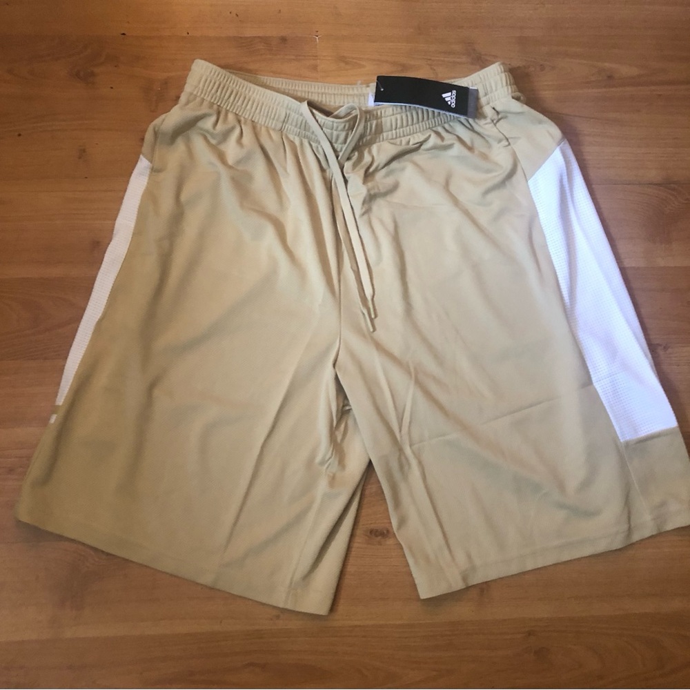 Adidas Men's Large Beige Game Built Player Climalite Shorts